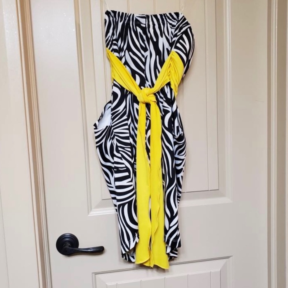 Juniors zebra print size medium strapless dress